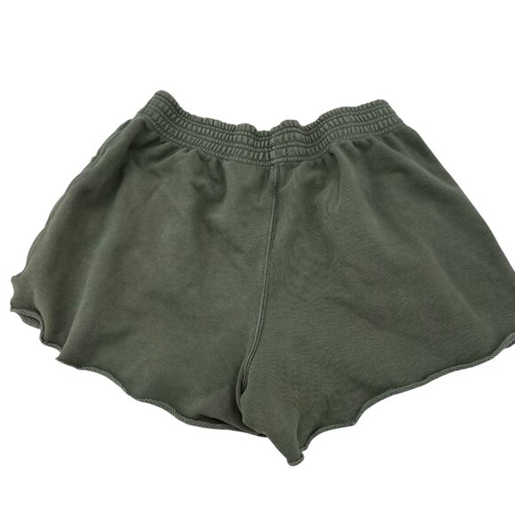 Aerie Olive Green Cotton Blend Women's Elastic Waist Shorts With Pockets - Picture 6 of 6